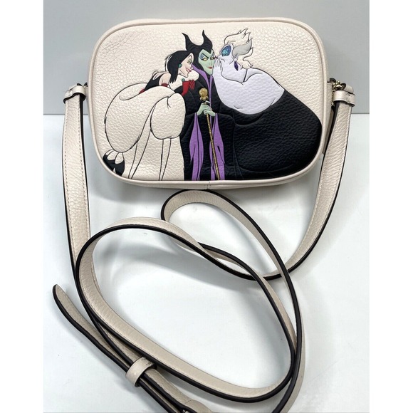 Coach Handbags - NWT COACH x DISNEY Mini Jamie 3 Villains Motif Leather Crossbody Bag Chalk/Gold